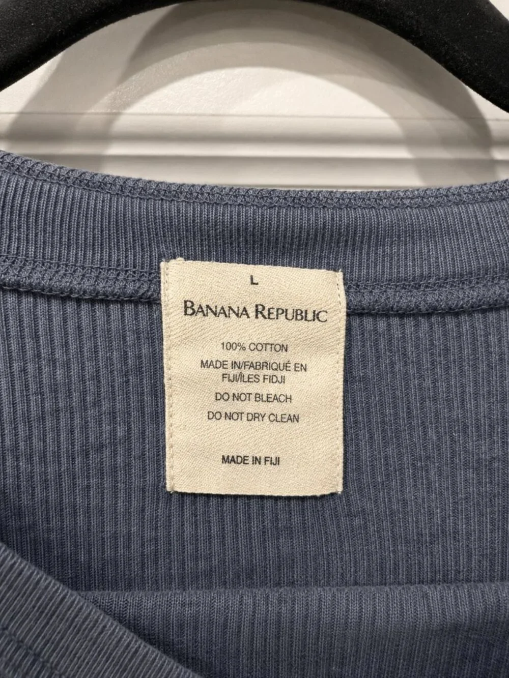 Banana Republic Men’s Thermal Henley Long Sleeve Shirt – Blue – Size Large